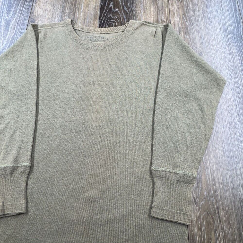 Vintage 60s Vietnam Waffle Knit Thermal Undershirt Mens M OD Green US Army USGI